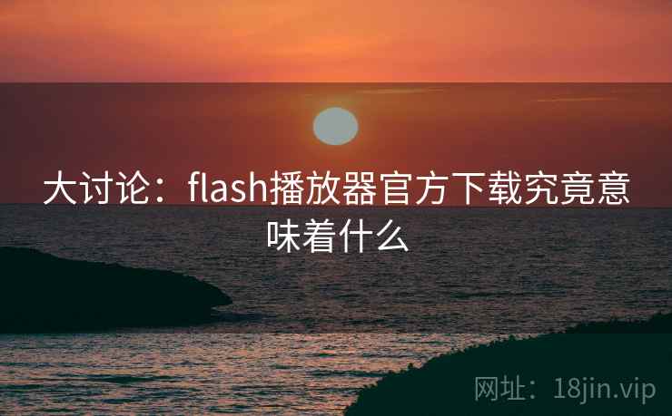 大讨论:flash播放器官方下载究竟意味着什么 大讨论:flash播放器官方下载究竟意味着什么